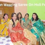 Women Wearing Saree On Holi Festival