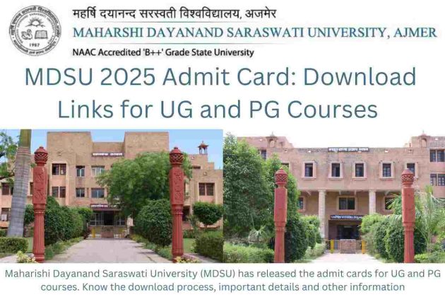 MDSU 2025 Admit Card: Download Process for UG and PG Courses