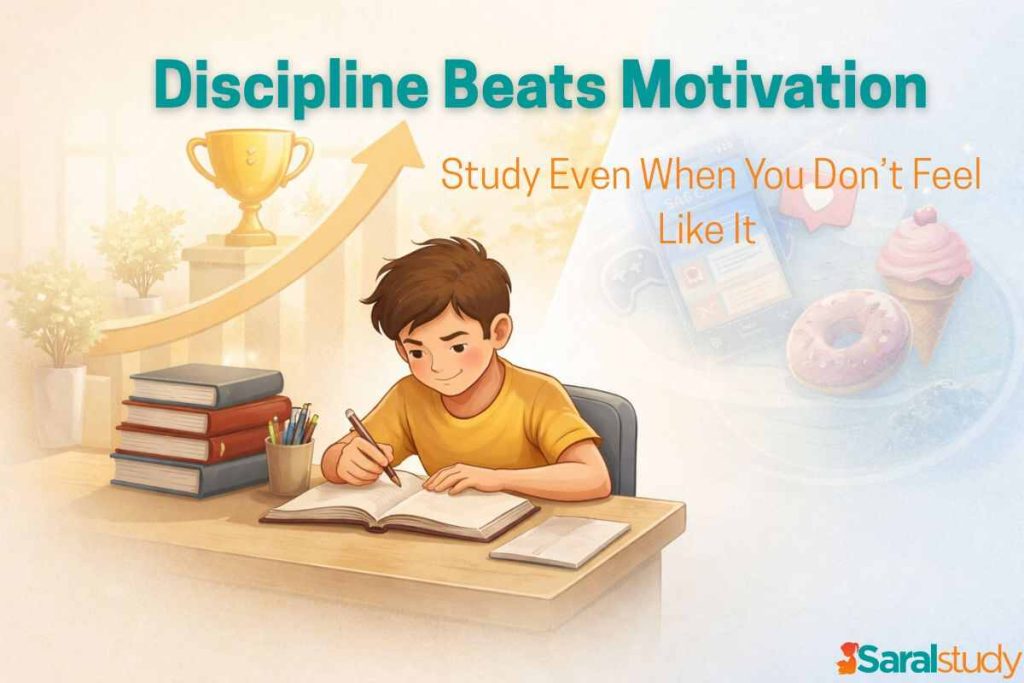 Student using self-discipline to study consistently without motivation